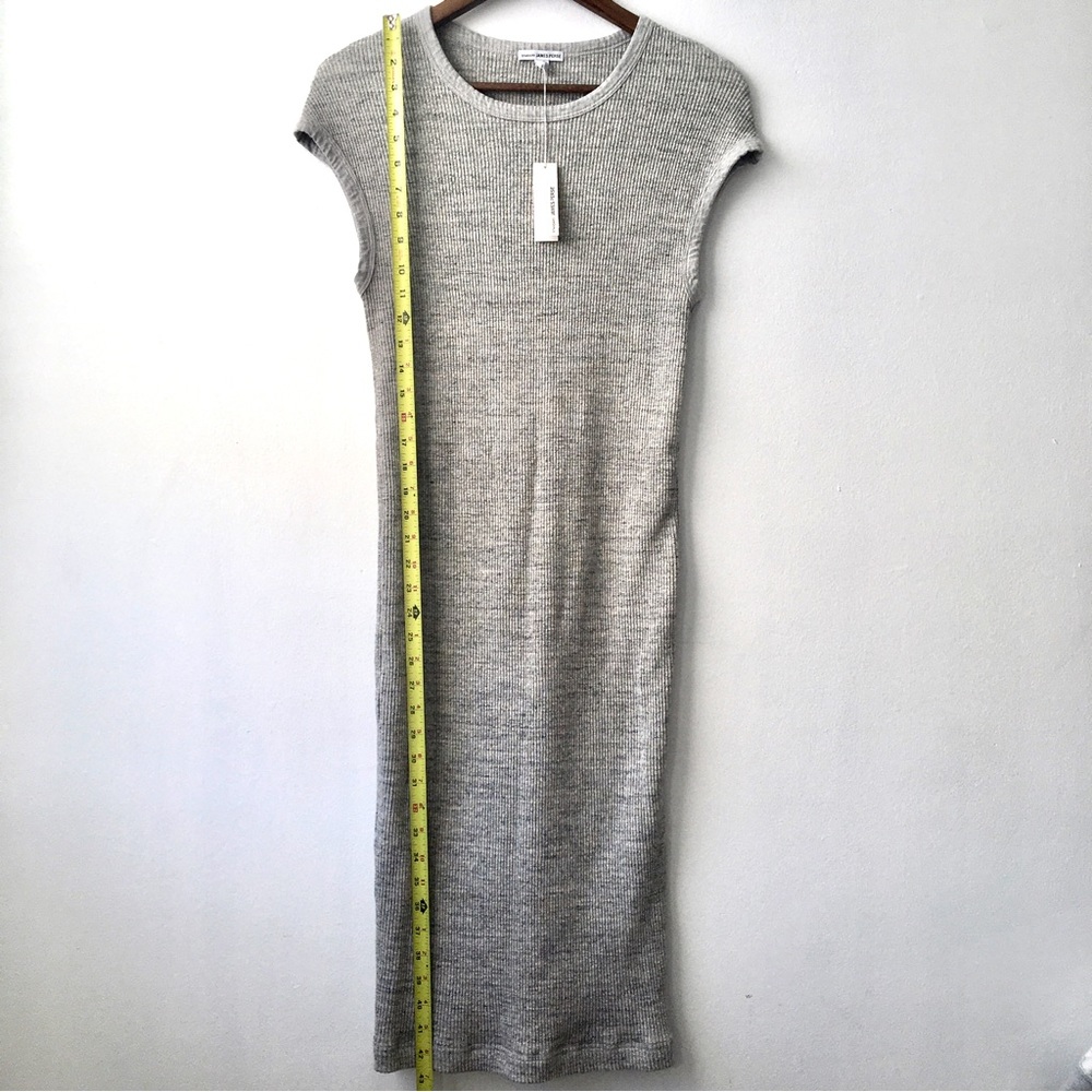 James Perse binding fitted ribbed dress. Heather gray. Size 4.